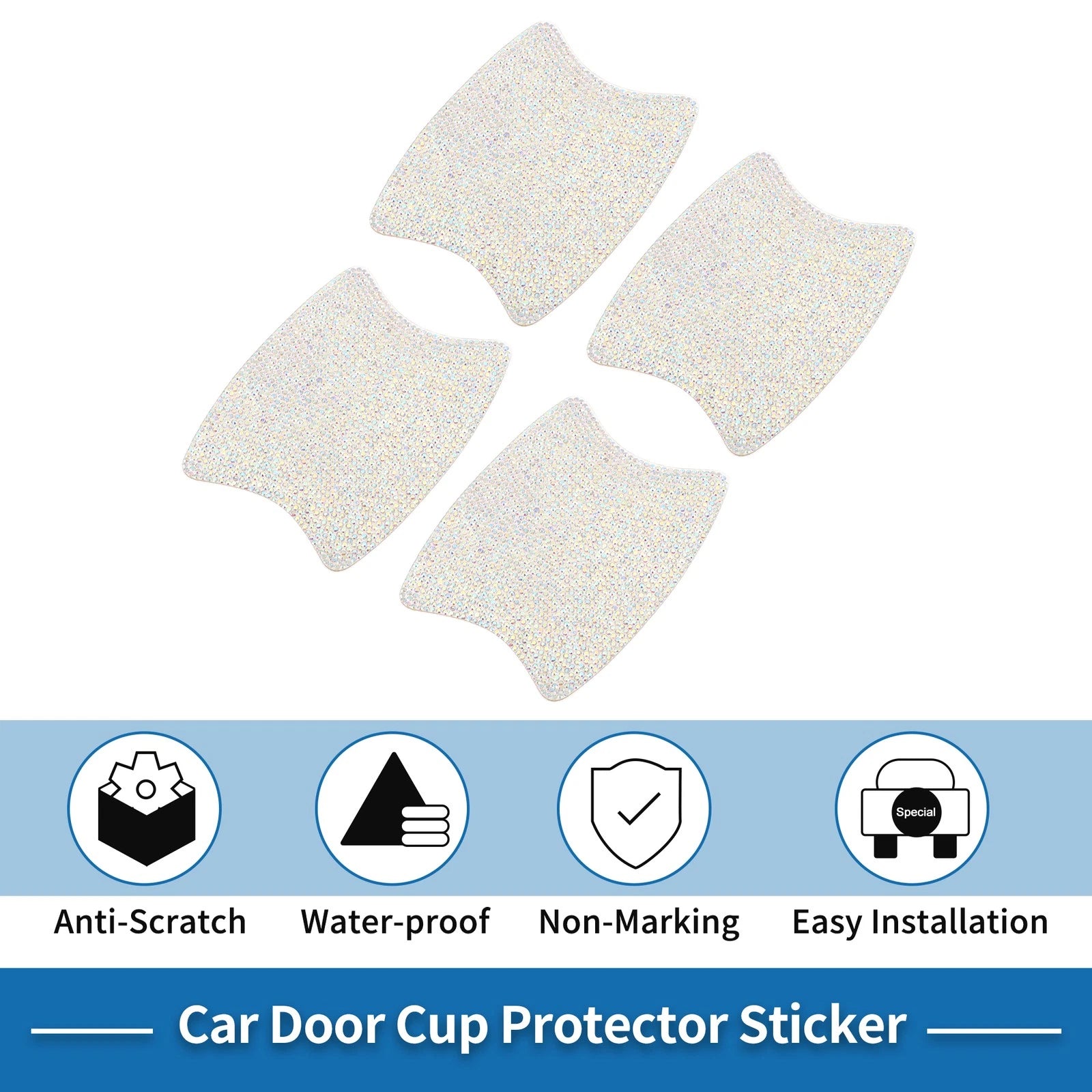 Car Door Handle Protector for Universal Fit (8x10cm) - Anti-scratch, Multicolour