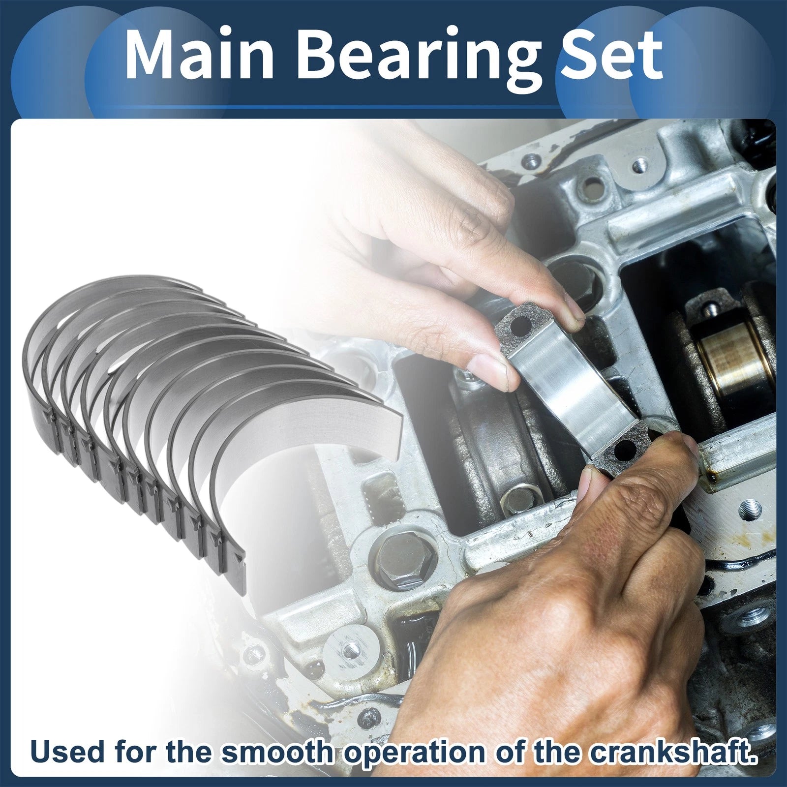 Main Bearing Set for Mitsubishi Canter 1982–1986 Replacement 10 Piece Kit