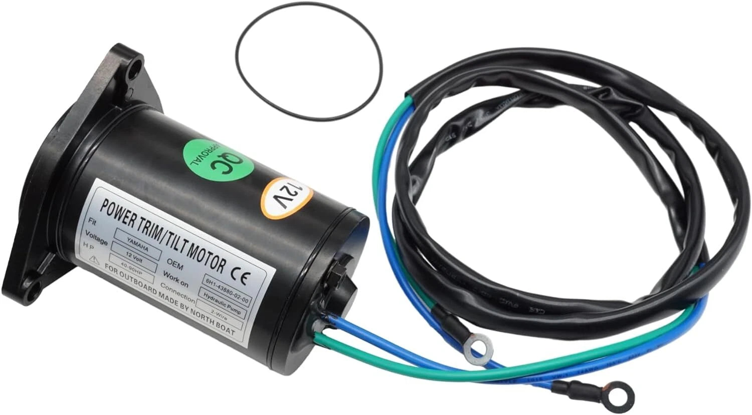 Power Tilt Trim Motor for Yamaha (2 Wire, 6H1-43880-02-00, TRM0025, RT05015, 18-6781)
