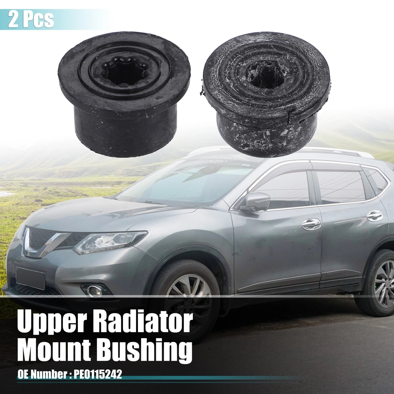 2PCS Radiator Mount Insulator Upper Rubber Cushion Bushing for Mazda 3 (2014–2015)