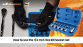 13-Piece Metric Hex Bit Socket Set 1/4 3/8 1/2 Drive 2mm-14mm