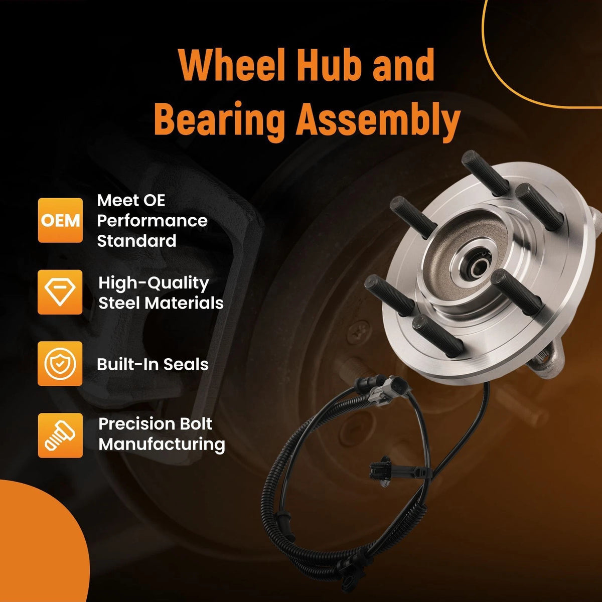 Front Wheel Hub Assembly for Lincoln Navigator 4WD (2018–2021) JL1Z1104A