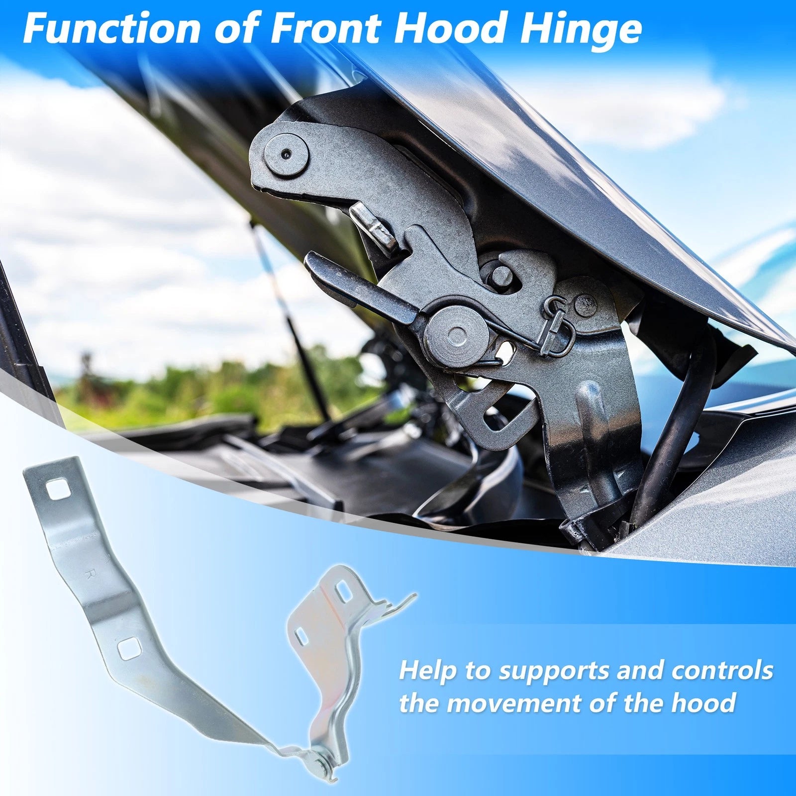 Front Left Right Hood Hinge Pair Replacement for Ford Explorer (2020–2024)