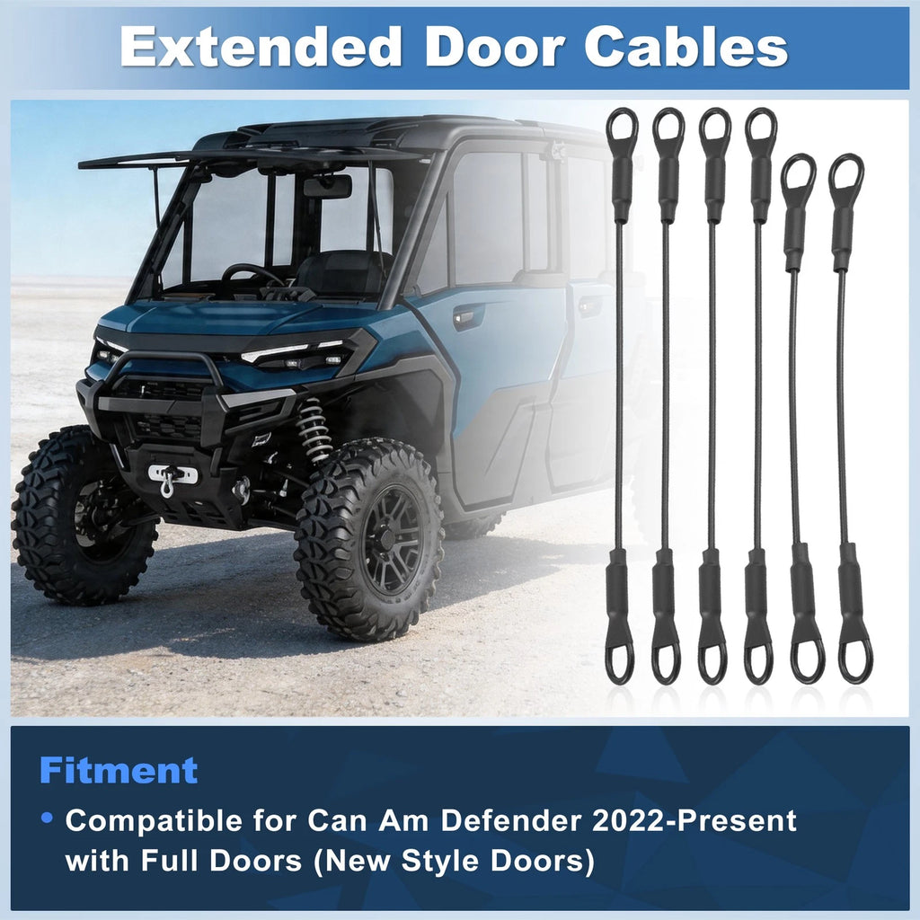 6 Pcs Extended Door Cables for Can Am Defender Max (2022–Present)