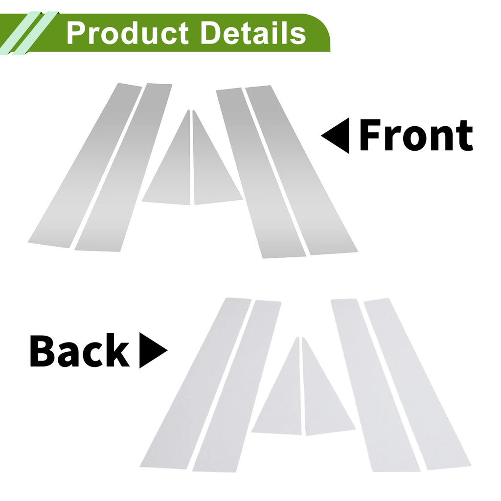 6 Pcs Pillar Window Trim Silver Tone for Chevrolet Captiva (2006–2015)
