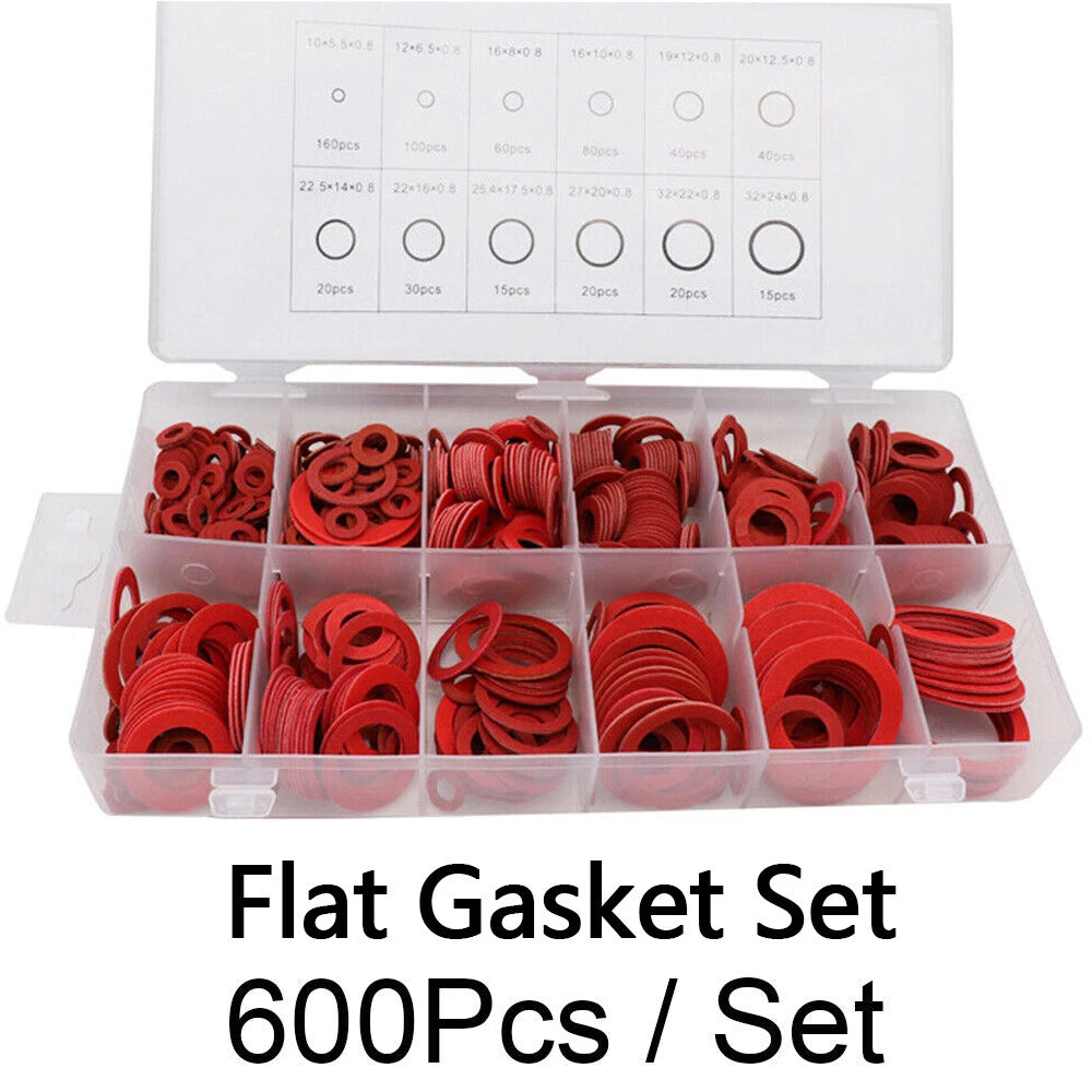 600Pcs Assorted Fiber Flat Washer Kit for Various Applications