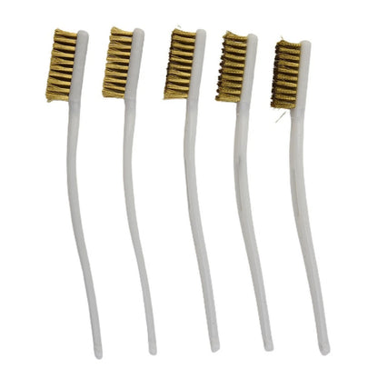 5X Plastic Handle Brass Wire Brush for Industrial Devices Polishing Cleaning