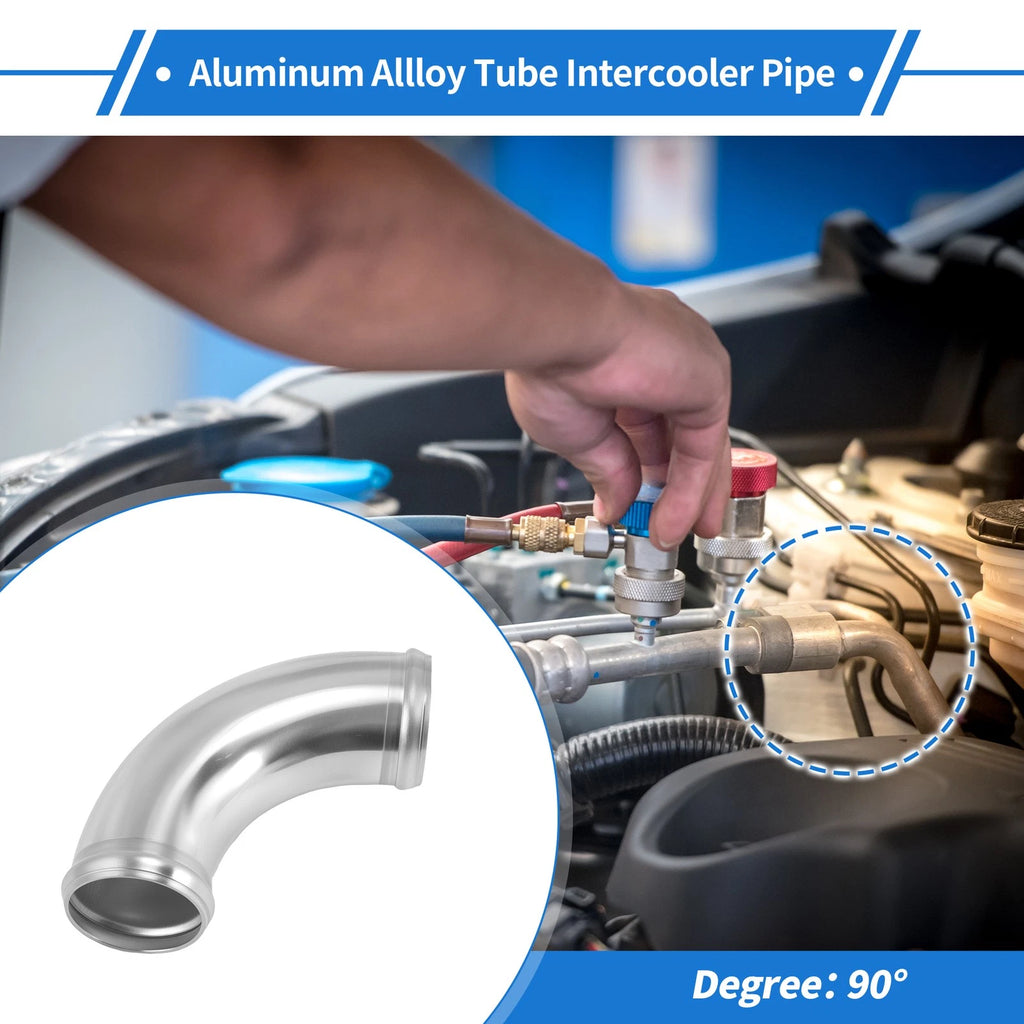 2.24" OD 90° Intercooler Pipe for Universal Applications (Polished Silver)