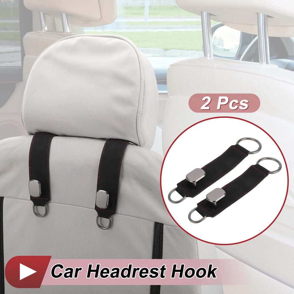 2 Pcs Universal Car Seat Headrest Hook for Hanging Purses (Black)