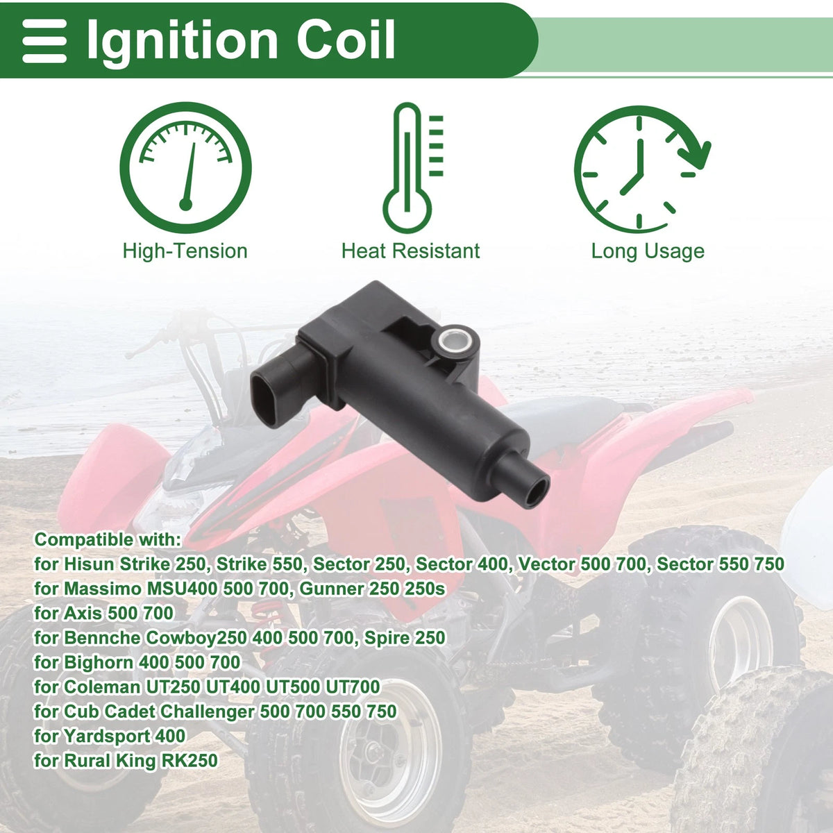 Ignition Coil for Hisun Strike 250, Strike 550 (No. 28159579/28)