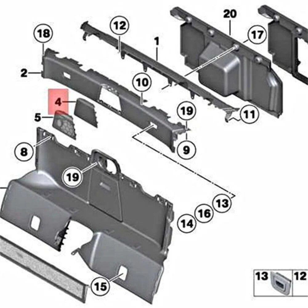 Interior Rear Center Covering Trim Panel for BMW Z4 (2009–2014) 51469167041