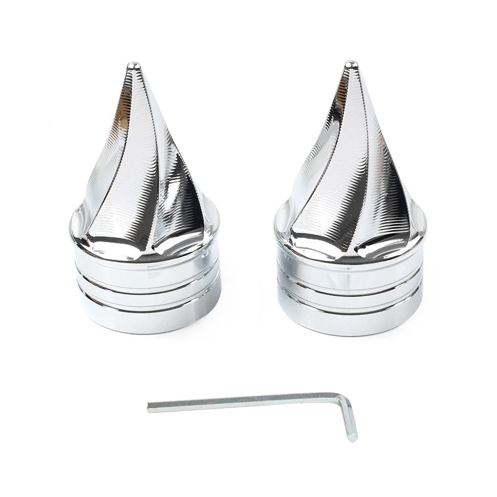 Front Axle Nut Cap Cover for Harley Touring Road Street Glide Softail Chrome