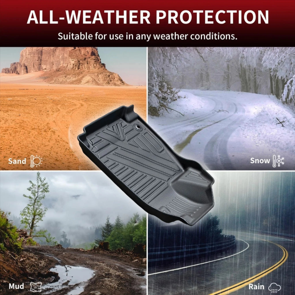 Set of 2 All Weather TPE Floor Mats for Toyota Tacoma Double Cab (2024–2025)