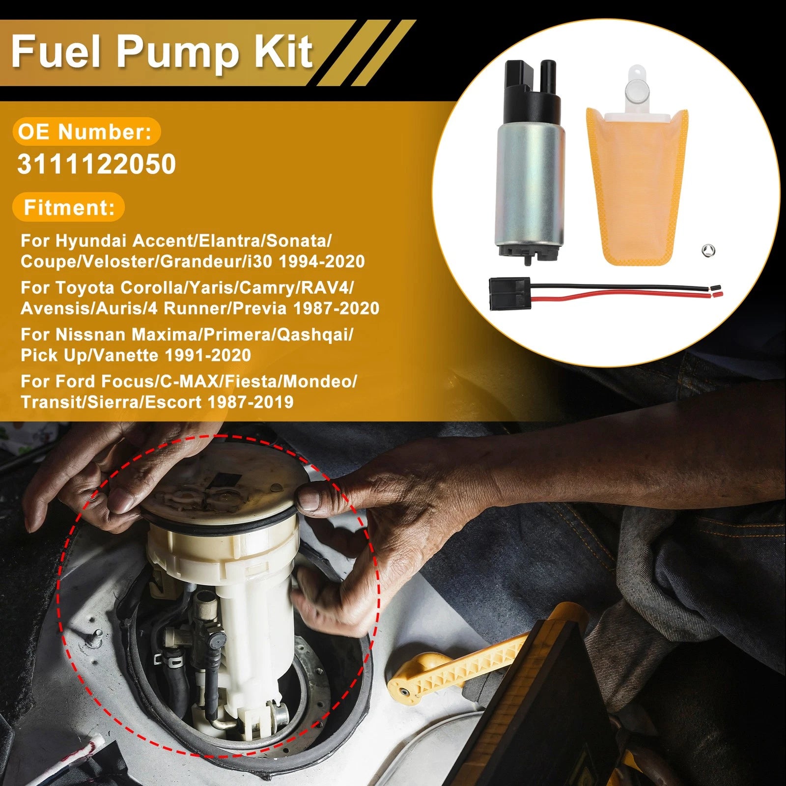 Fuel Pump for Hyundai Accent Elantra Metal Set Replacement (2006–2018)