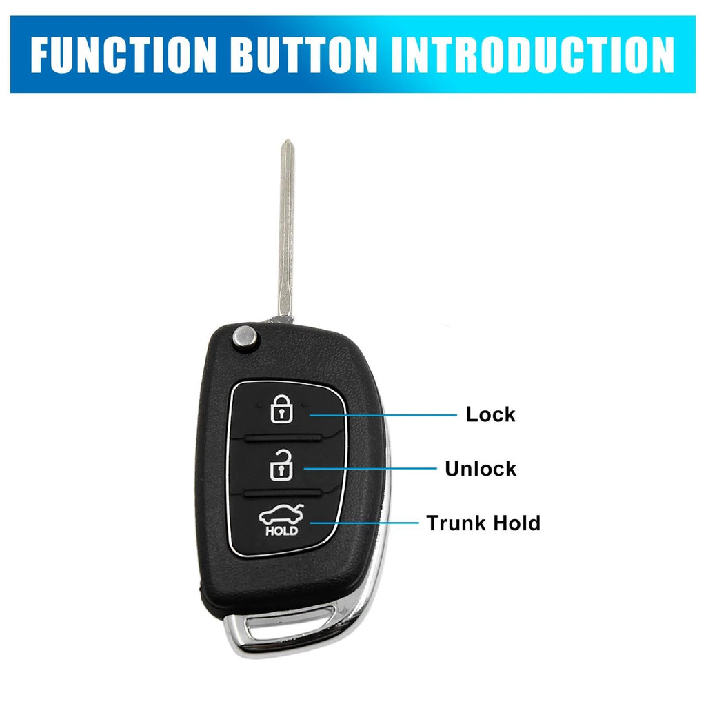 Replacement Key Fob Shell Case for Hyundai Santa Fe 2013–2015 3 Button