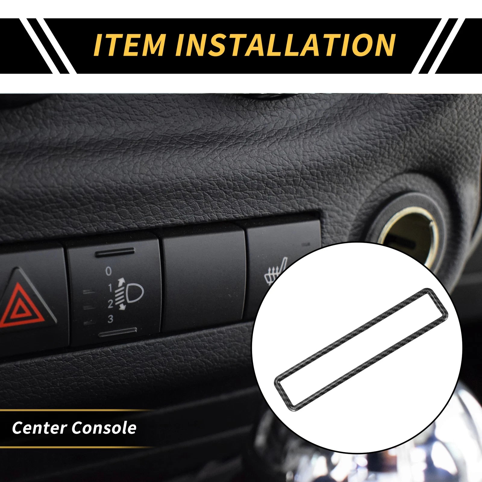 Emergency Light Switch Panel Trim for Jeep Wrangler JK (2011–2017) Black