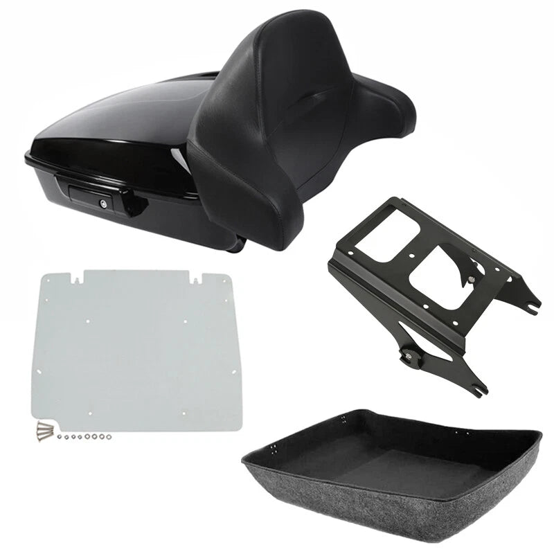 Chopped Trunk Backrest Mounting Rack Plate for Harley Touring (2009–2013)