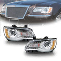 Set of 2 Halogen Headlight Assemblies for Chrysler 300 (2011–2014) Chrome