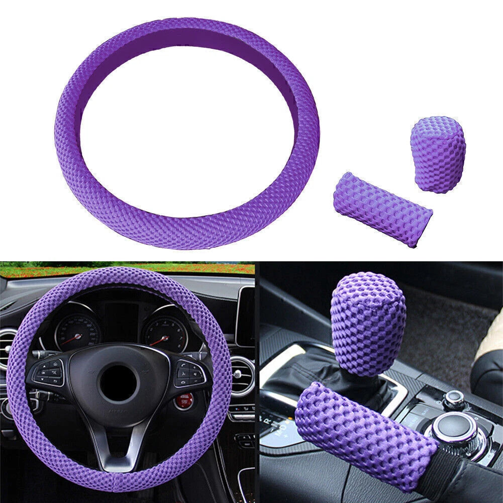 Steering Wheel Cover for Car 15"/37-38CM Mesh Cloth Good Grip