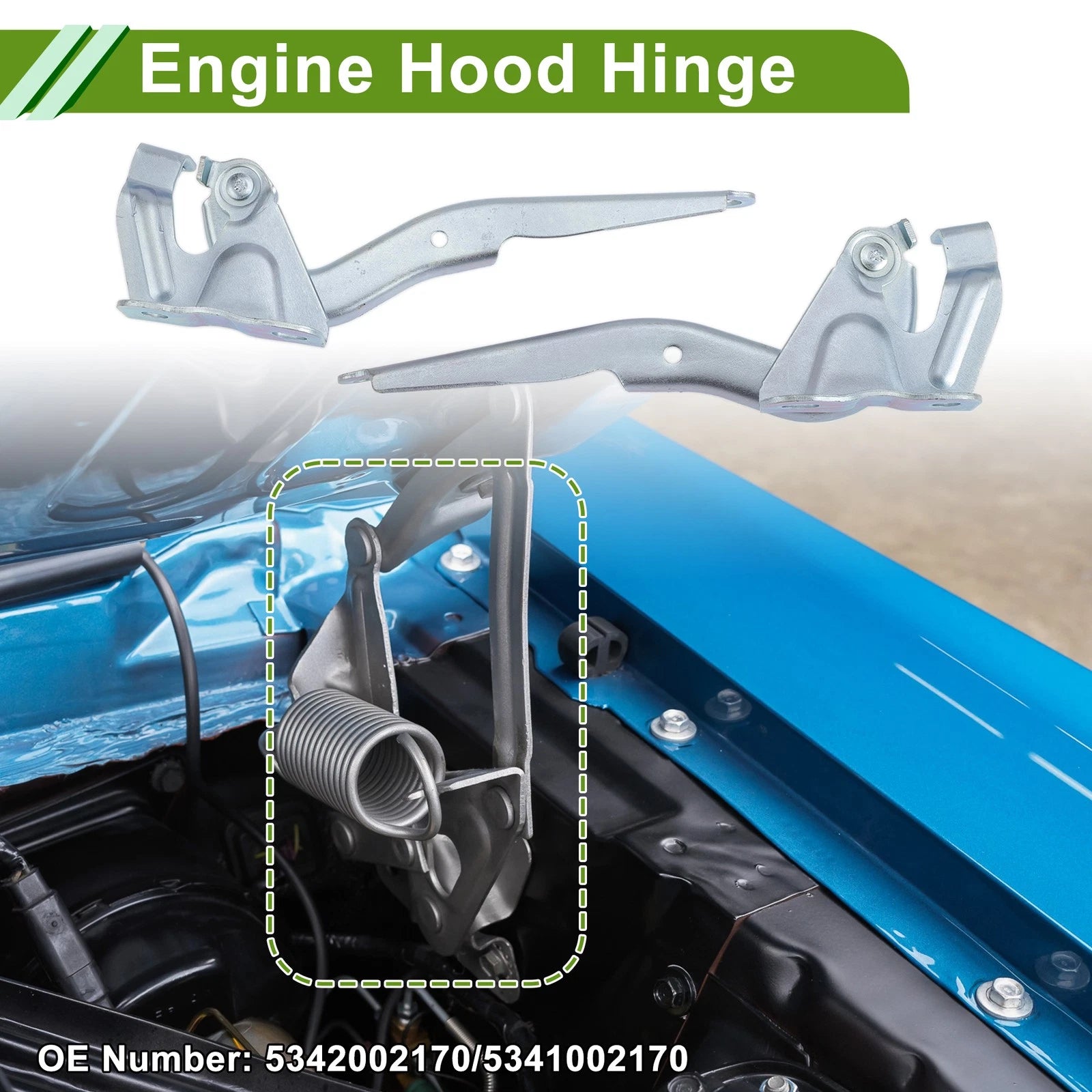 Hood Hinges Front Bonnet Bracket Replacement for Toyota Corolla (2009–2013)