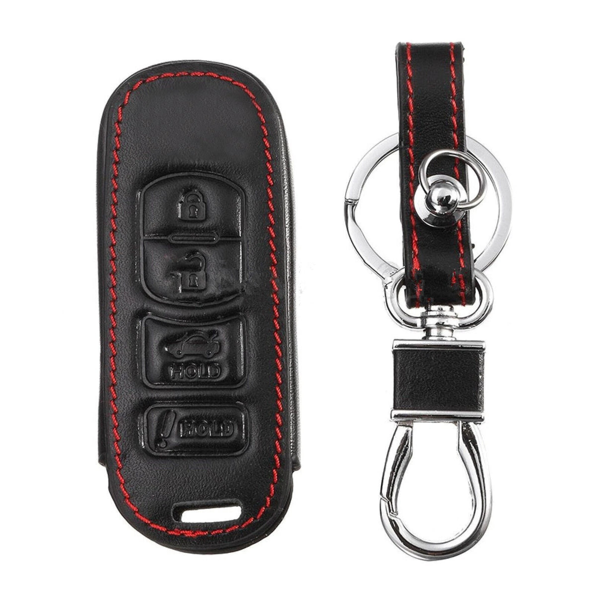 Remote Key Holder 4-Button PU Leather Case for Mazda 3/6/CX5/CX7 (2017)