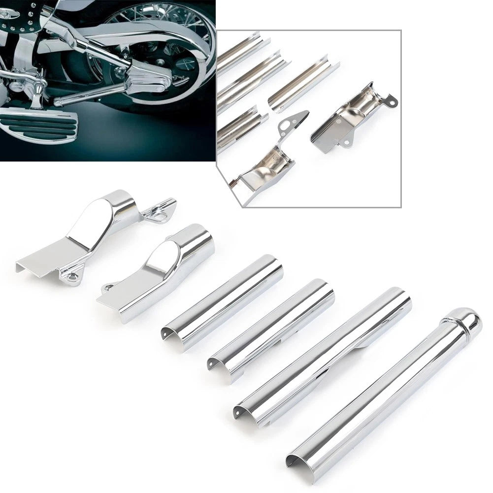 Rear Swingarm Tube Covers for Harley Davidson Softail (2000–2007) Chrome