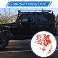 Reflective Bumper Decal for - Red Line Wolf Head