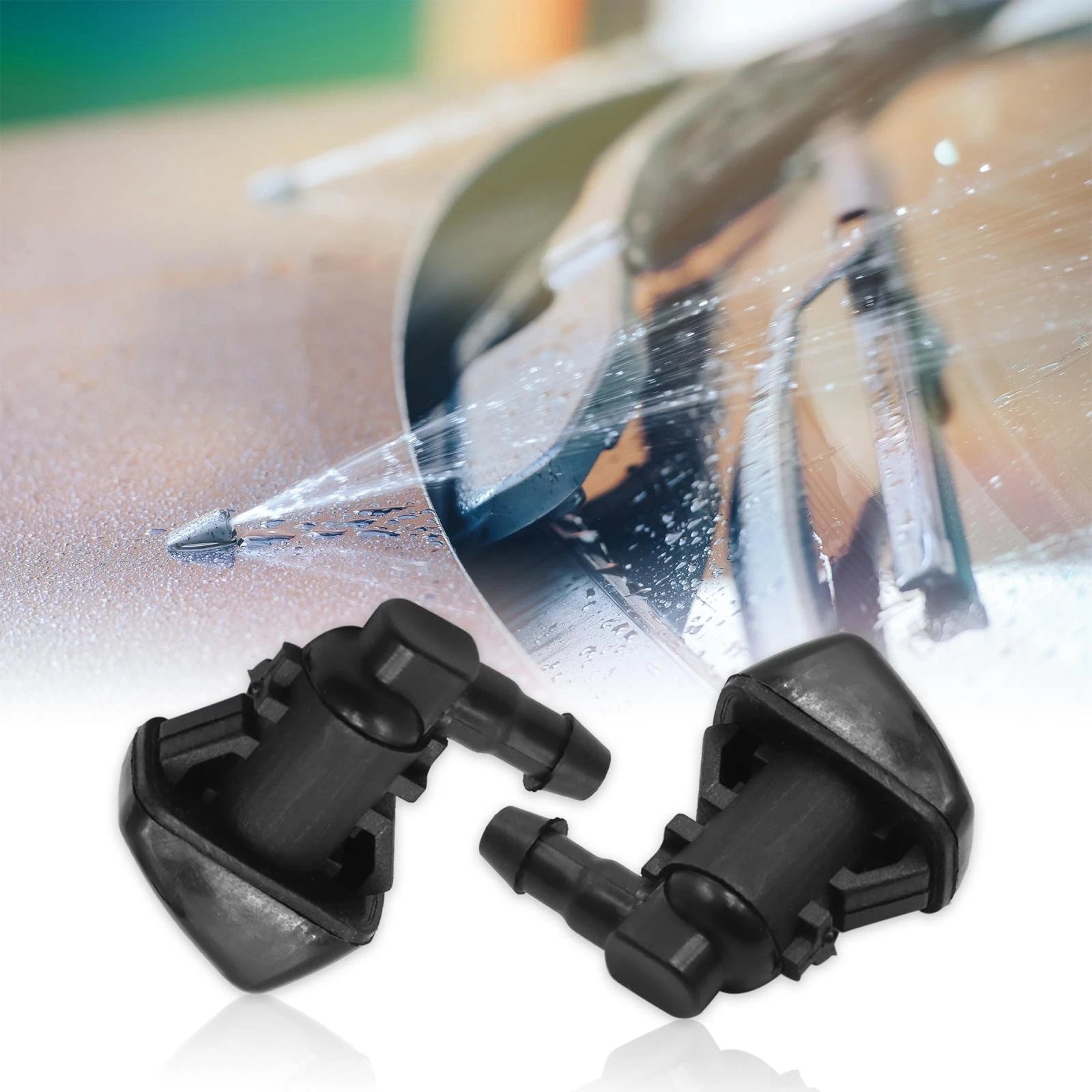 2 Front Windshield Wiper Nozzles Replacement for Ford Focus Edge Lincoln (2011–2018)