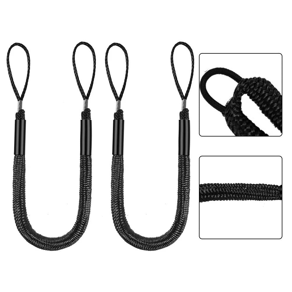 2 Pack Docking Ropes with Elastic Core and Foam Floats for Watercraft