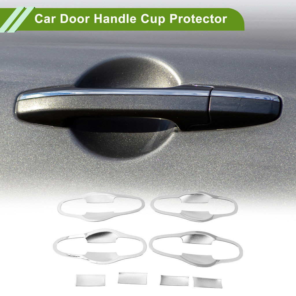 Car Door Handle Cup Protector 8 Pcs for Toyota RAV4 2013–2018 Chrome Tone