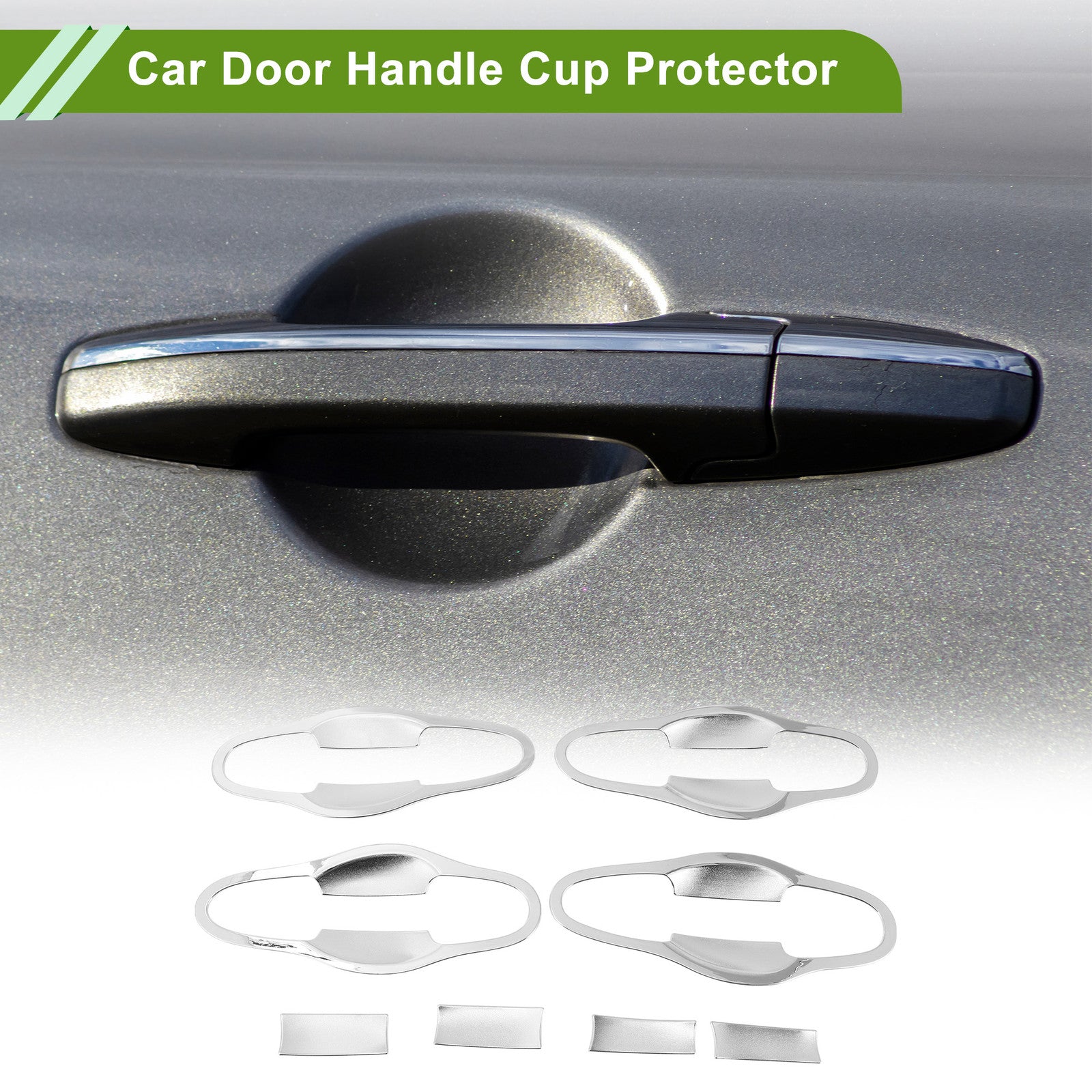 Car Door Handle Cup Protector 8 Pcs for Toyota RAV4 2013–2018 Chrome Tone