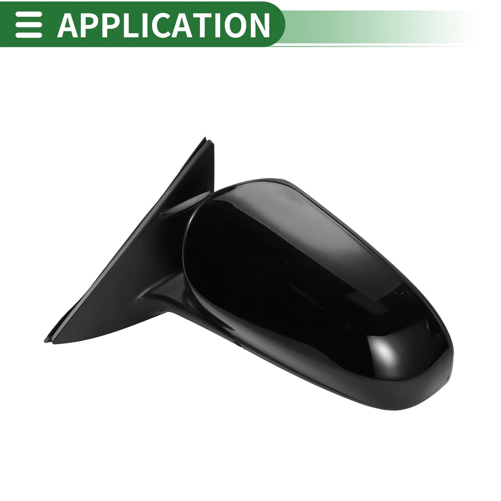 Left Door Mirror Replacement for Toyota Camry Manual Folding Gloss Black (2012–2017)