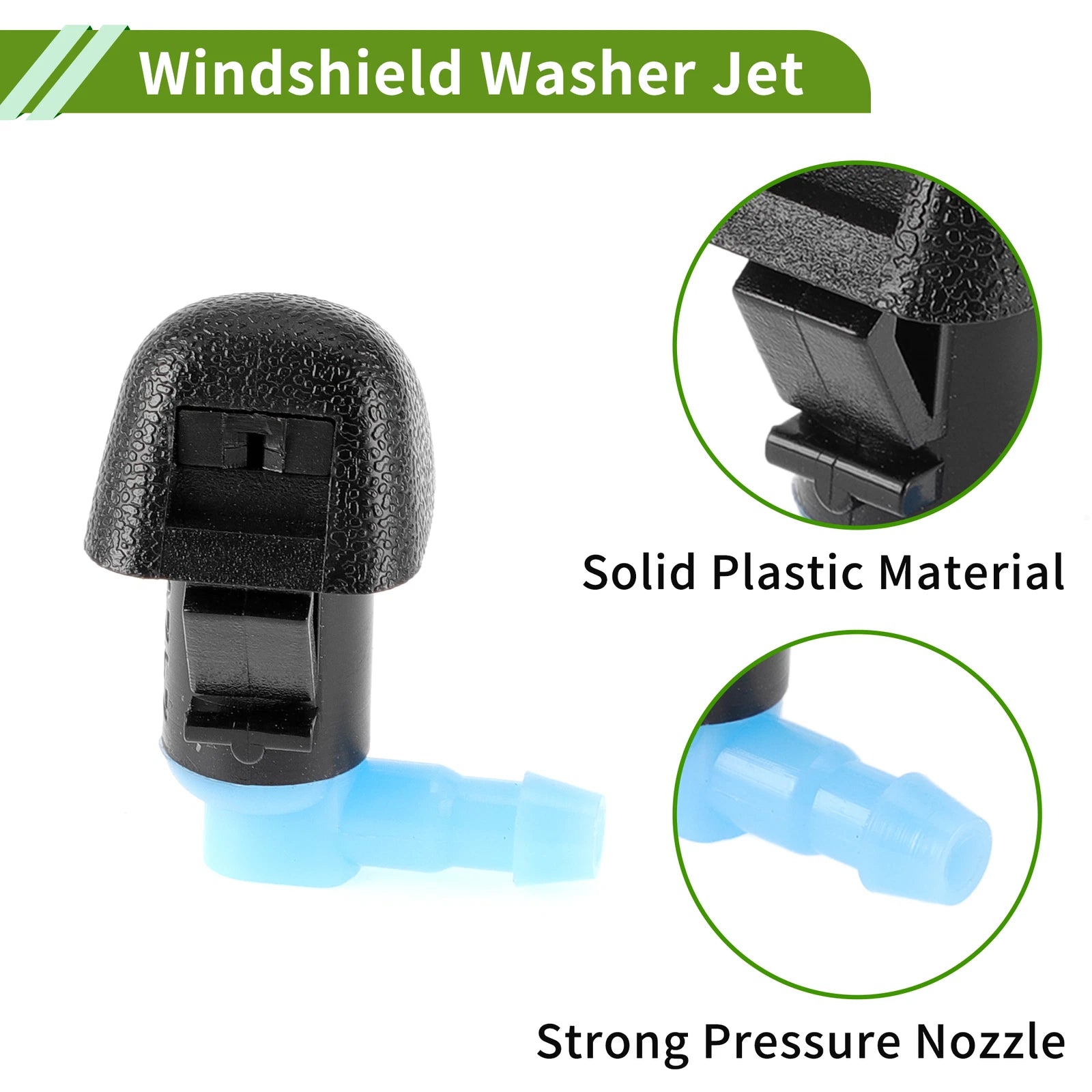 Windshield Washer Nozzle w/ Hose Connector for Pilot (2009–2015) Black, Blue