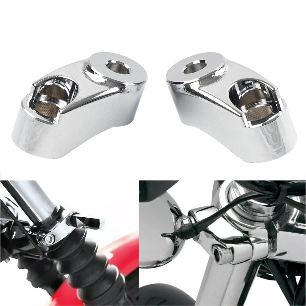 Front Turn Signal Mount Bracket Relocation Kit for Harley Dyna FXR (39MM 49MM)