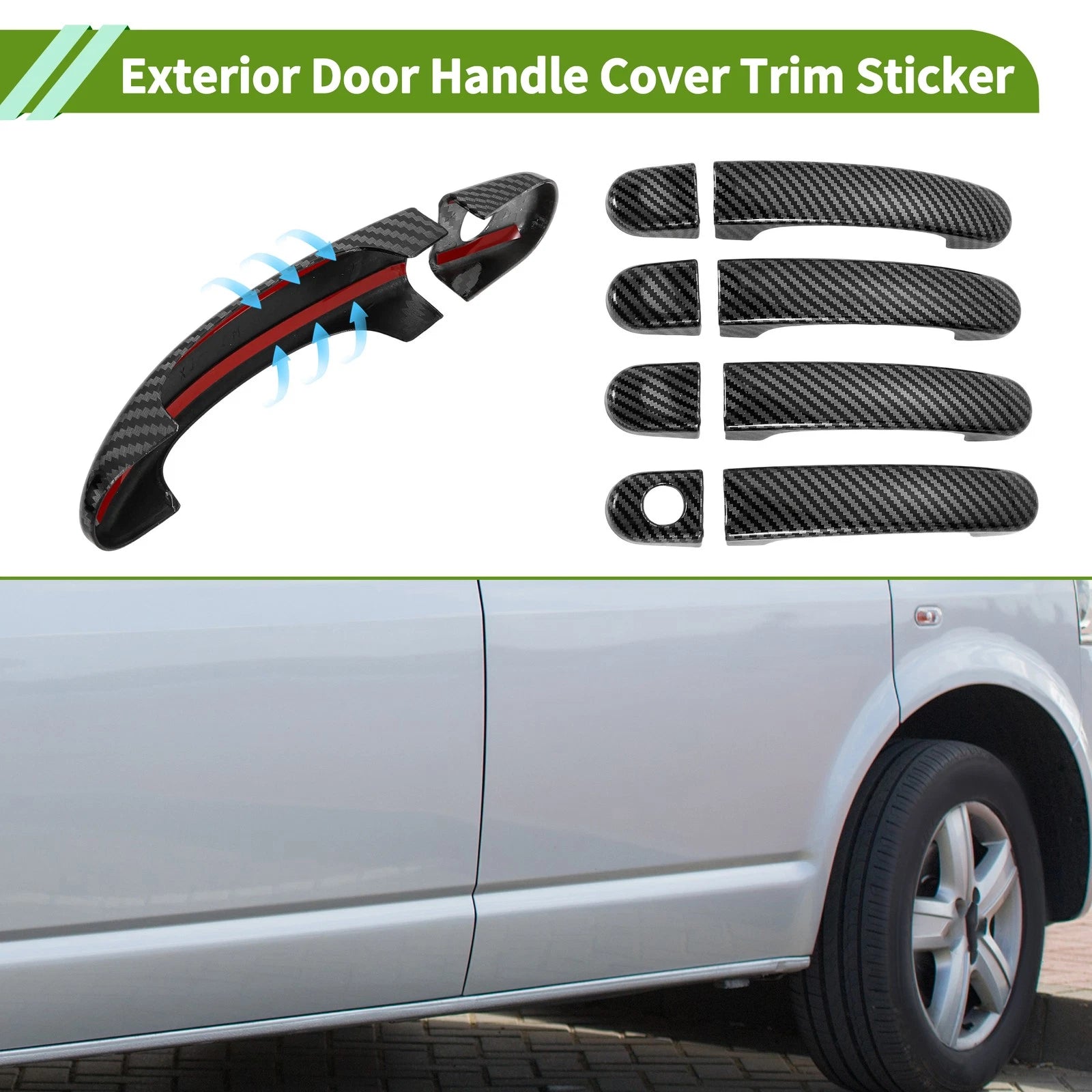 Exterior Door Handle Cover Trim Replacement for Volkswagen Transporter (2010–2019)