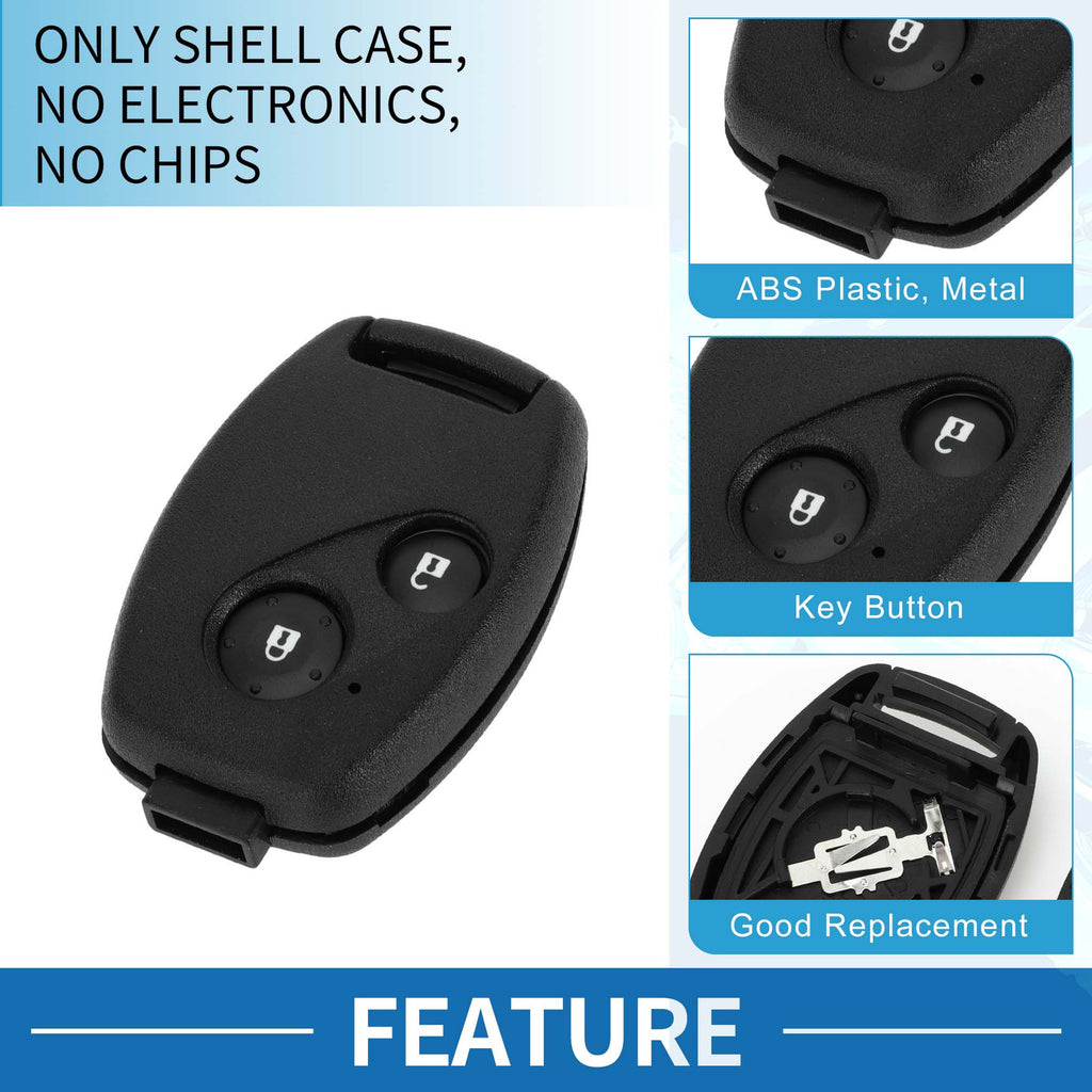 Key Shell Case for Honda Civic Key Fob with 2 Buttons (2006–2013)