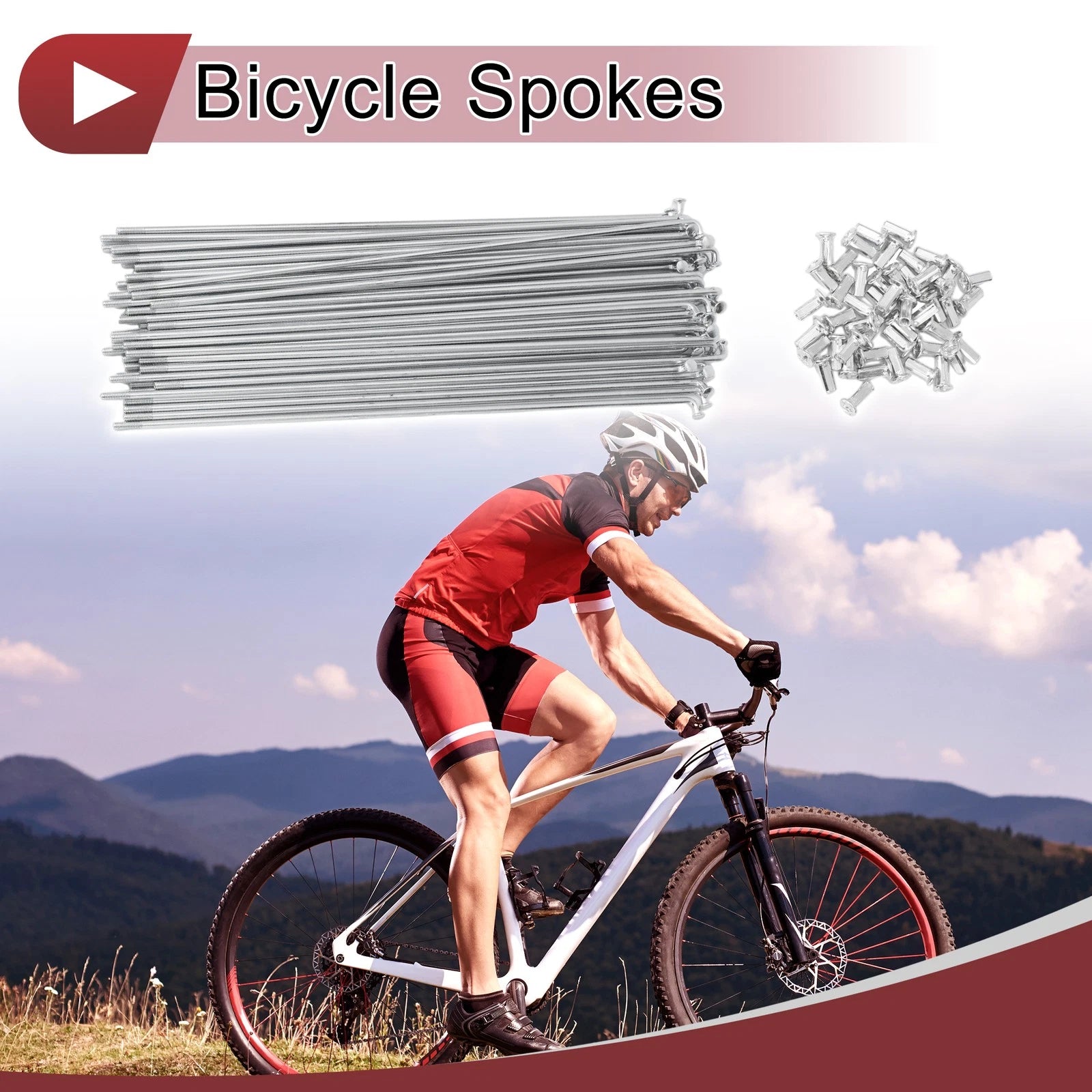48 Bicycle Spokes 240mm Replacement Carbon Steel Galvanized Set for 10G