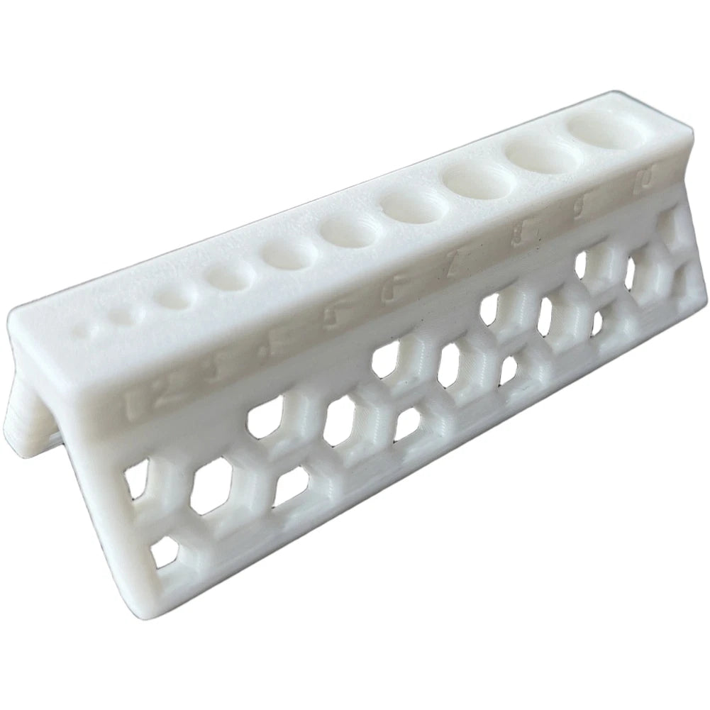 10 Hole Drill Guide for PVC Pipe 15mm Precision Spacing