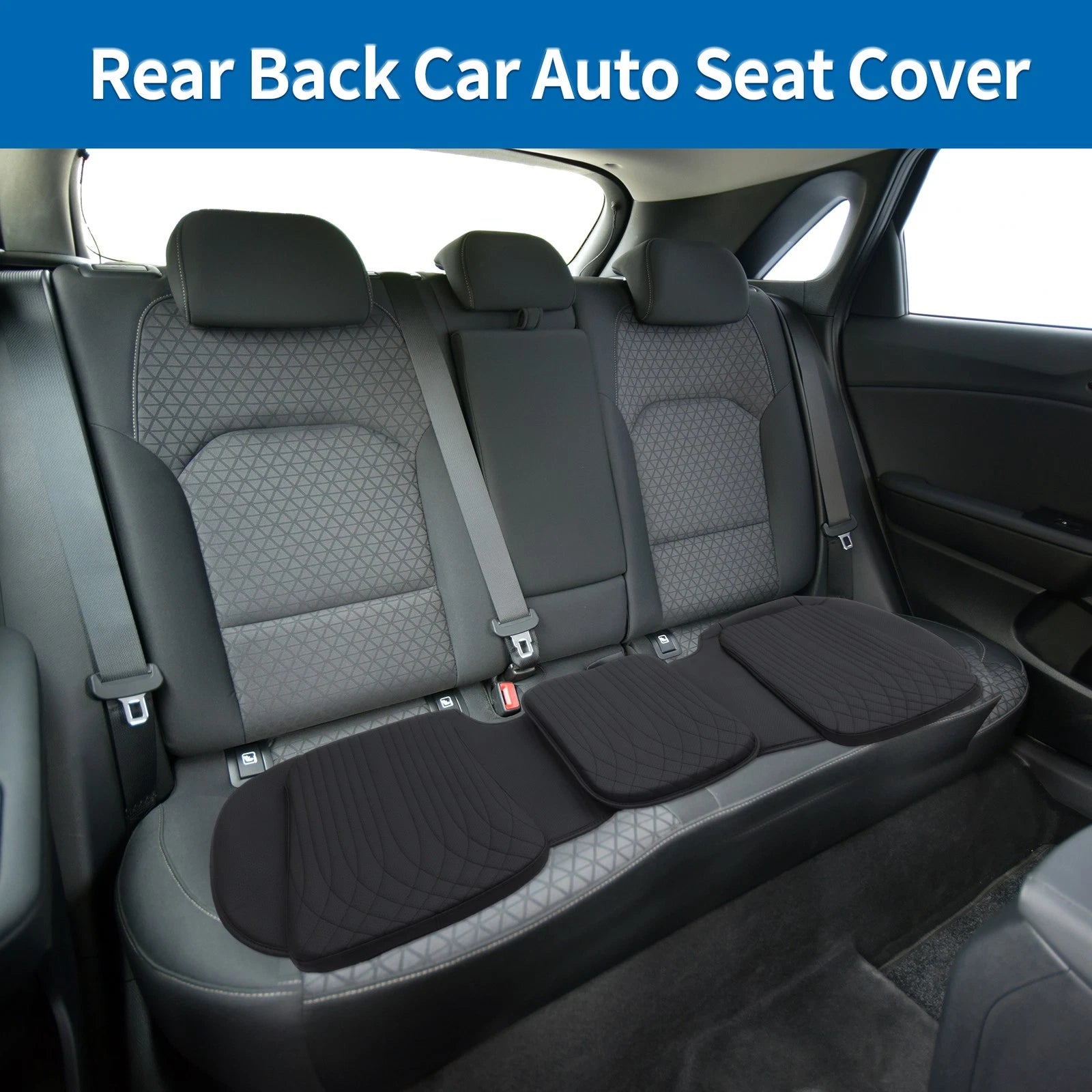 Black Leather Back Seat Cover for