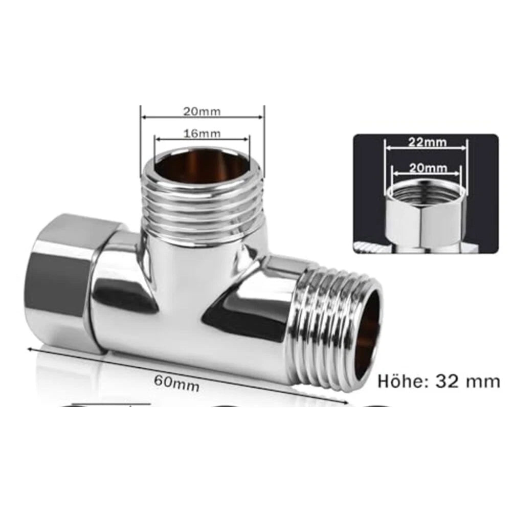 Brass T-adapter for G1/2 Fittings (Compatible)