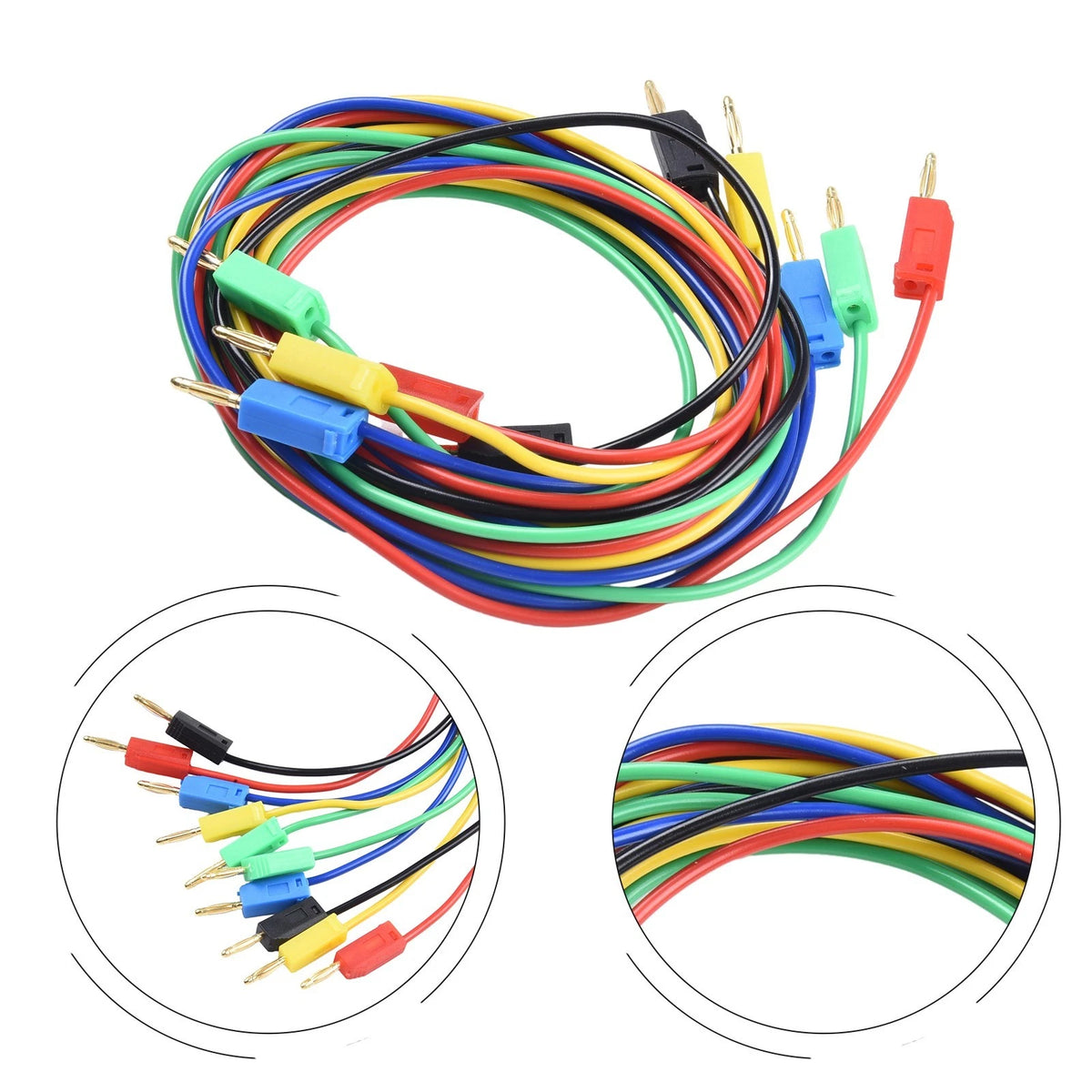 5PCS 2MM Stackable Banana Test Jumper Wire Gold Plating