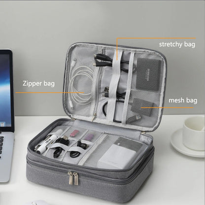 Portable Electronic USB Organizer Travel Cable Storage Bag