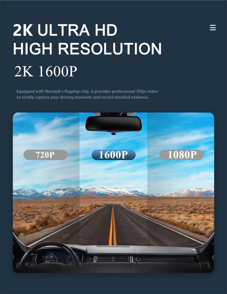2K Dash Cam for Carplay Android Auto (2018–2023) Double Recording 1080P