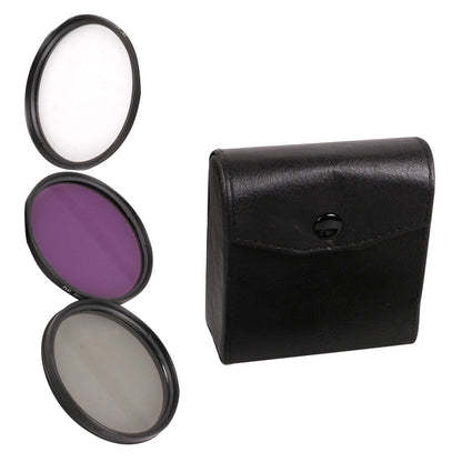 3 In 1 UV CPL FLD Lens Filter for Universal Camera (49-77mm)