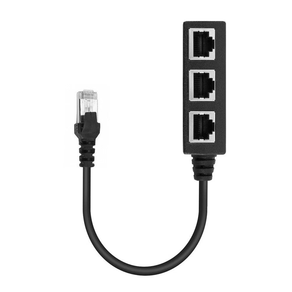 RJ45 Cable Splitter Adapter for Ethernet Line (Extends to 3 Devices)