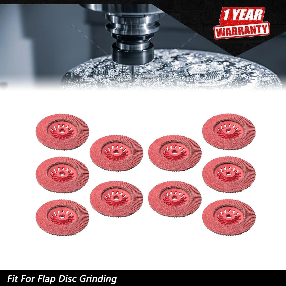 10 Pack 60 Grit 4-1/2" x 7/8" Ceramic Flap Discs Type 29