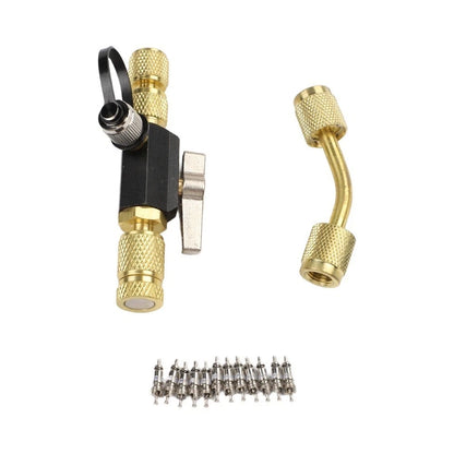 Valve Core Removal Tool with Adjustable Grip and Magnetic Cap for HVAC Use