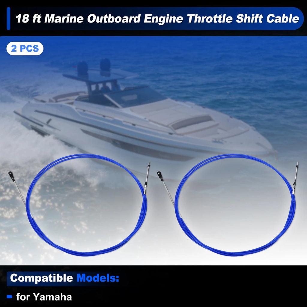2 pcs Throttle Shift Control Cable for Yamaha Boat (18 ft)