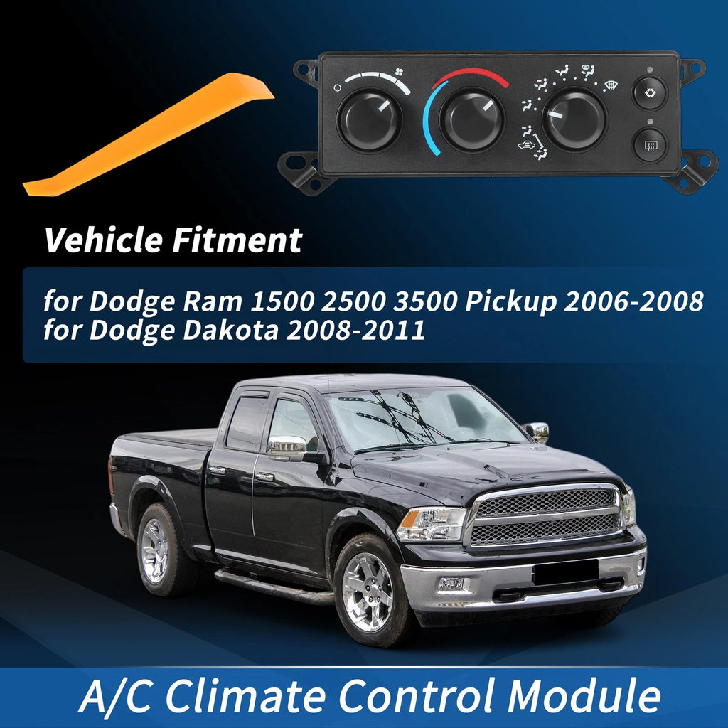 A/C Heater Climate Control Module Panel for Ram 1500 2500 3500 (2006–2008)