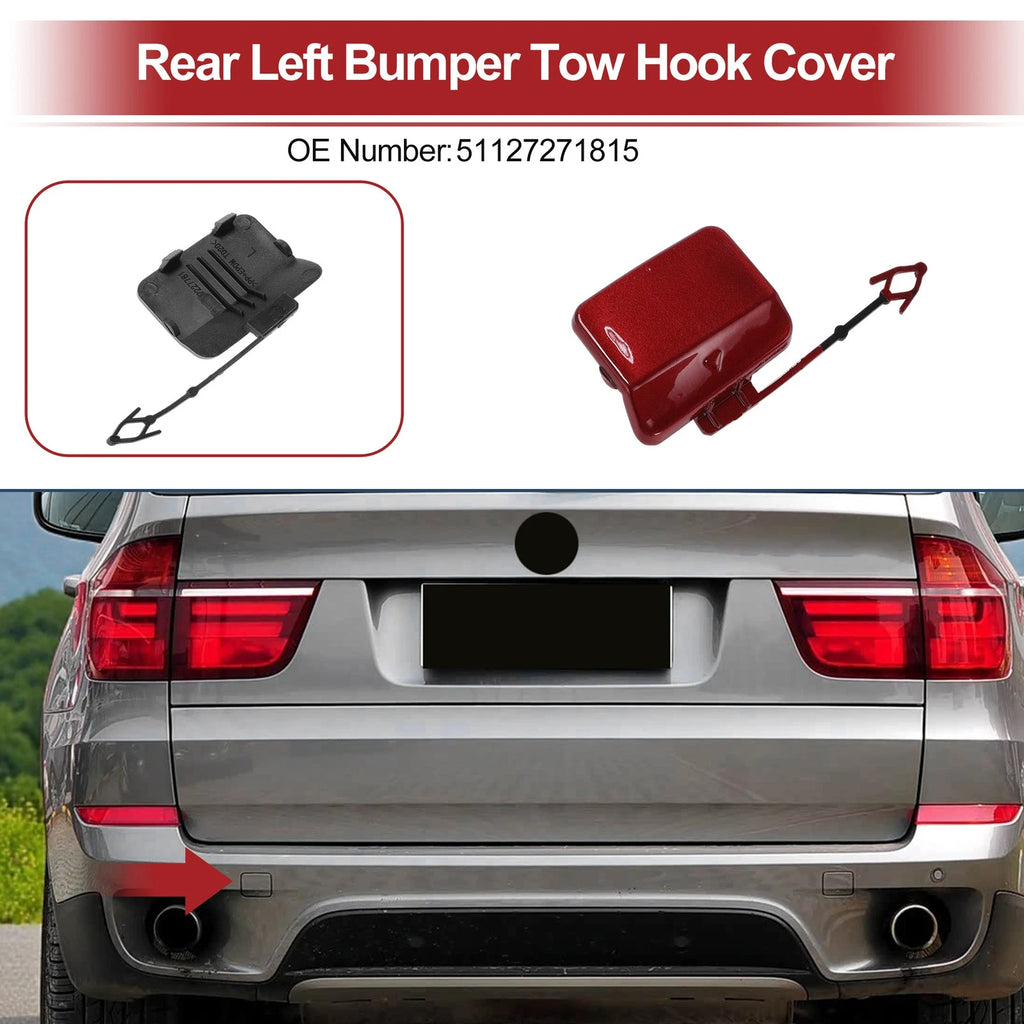 Tow Hook Cover Cap for BMW X5 E70 2011–2013 Front OEM Replacement Red